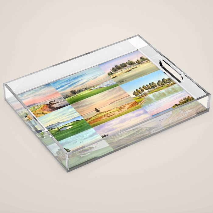 Famous Golf Courses In The USA Collage Acrylic Tray Gallery Image 1