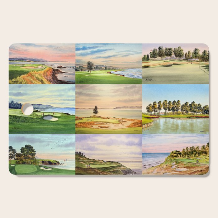 Famous Golf Courses In The USA Collage Cutting Board Gallery Image 1