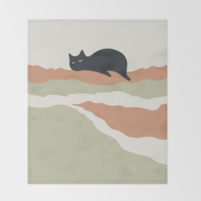 Magic meow 3 lazy cat Throw Blanket Gallery Image 2