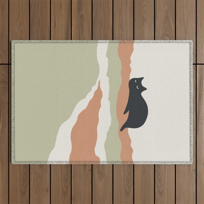 Magic meow 3 lazy cat Outdoor Rug Gallery Image 1