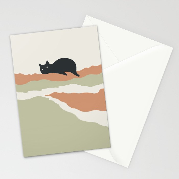 Magic meow 3 lazy cat Stationery Card Gallery Image 2
