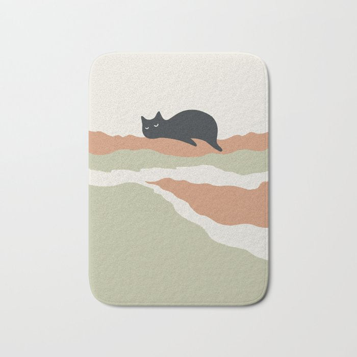 Magic meow 3 lazy cat Bath Mat Gallery Image 1