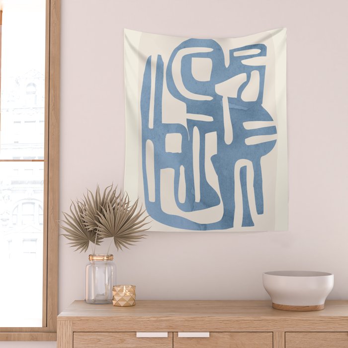 Modern Abstract Shapes 35 Wall Tapestry Gallery Image 2