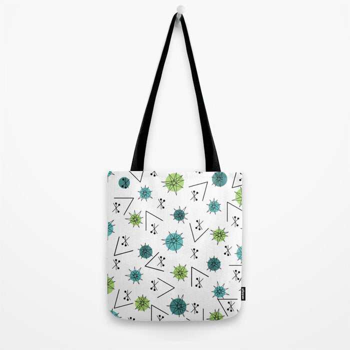 Mid Century Modern Sputnik Starburst Planets 9 Tote Bag Gallery Image 2