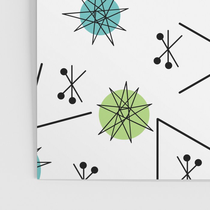 Mid Century Modern Sputnik Starburst Planets 9 Poster Gallery Image 3