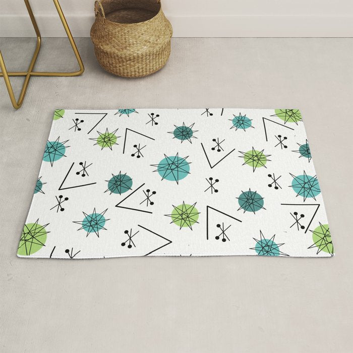 Mid Century Modern Sputnik Starburst Planets 9 Rug Gallery Image 1