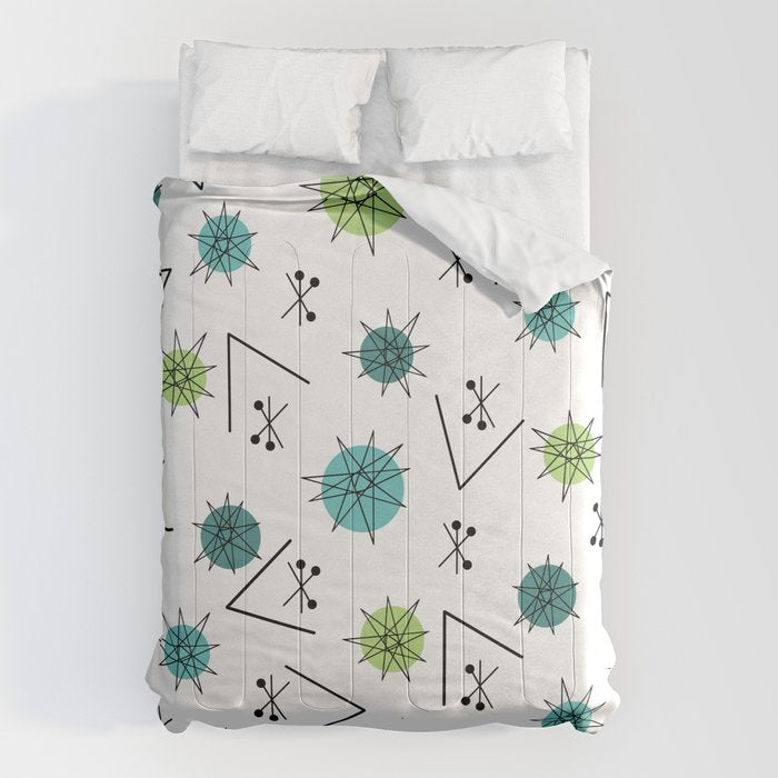 Mid Century Modern Sputnik Starburst Planets 9 Comforter Gallery Image 6