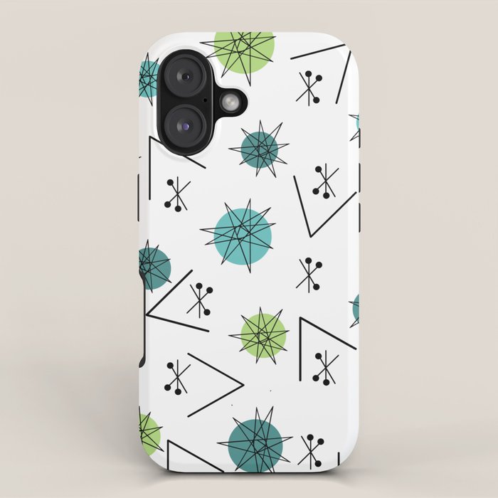 Mid Century Modern Sputnik Starburst Planets 9 iPhone Case Gallery Image 1