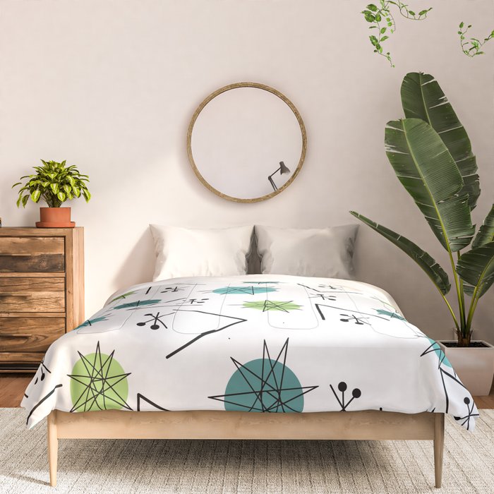 Mid Century Modern Sputnik Starburst Planets 9 Comforter Gallery Image 3
