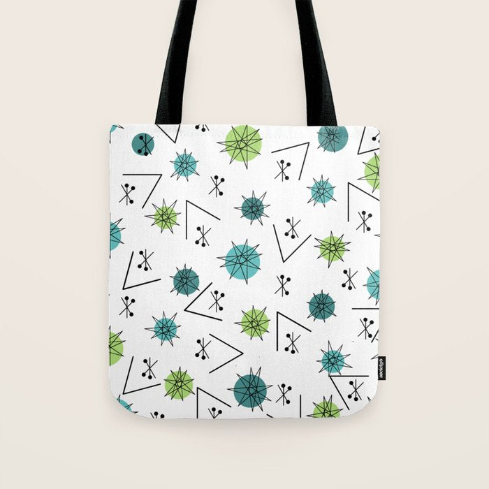 Mid Century Modern Sputnik Starburst Planets 9 Tote Bag Gallery Image 1