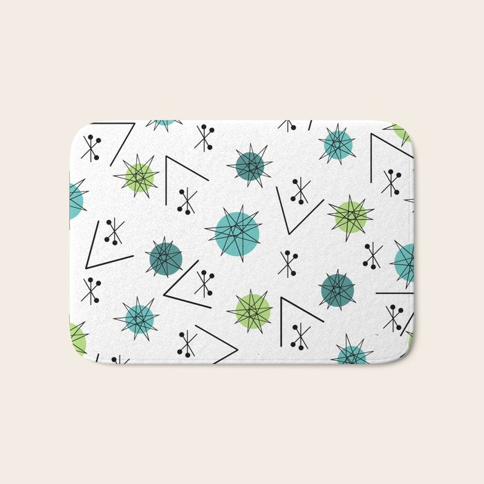 Mid Century Modern Sputnik Starburst Planets 9 Bath Mat Gallery Image 1