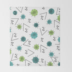 Mid Century Modern Sputnik Starburst Planets 9 Throw Blanket Gallery Image 2