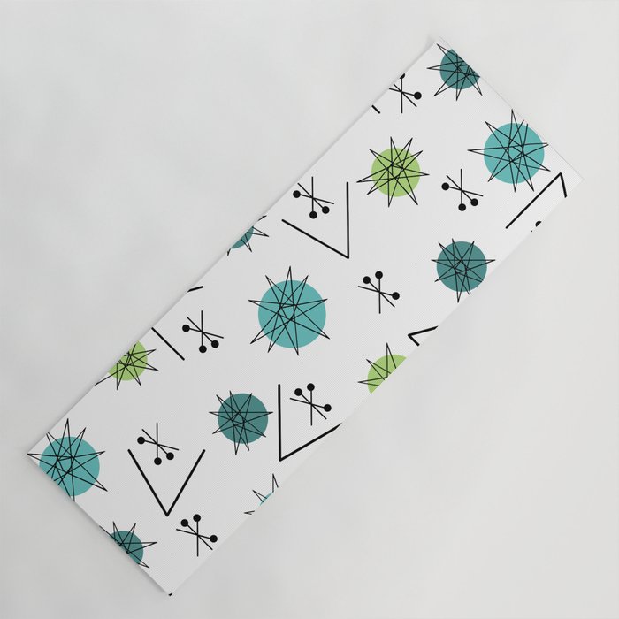 Mid Century Modern Sputnik Starburst Planets 9 Yoga Mat Gallery Image 1