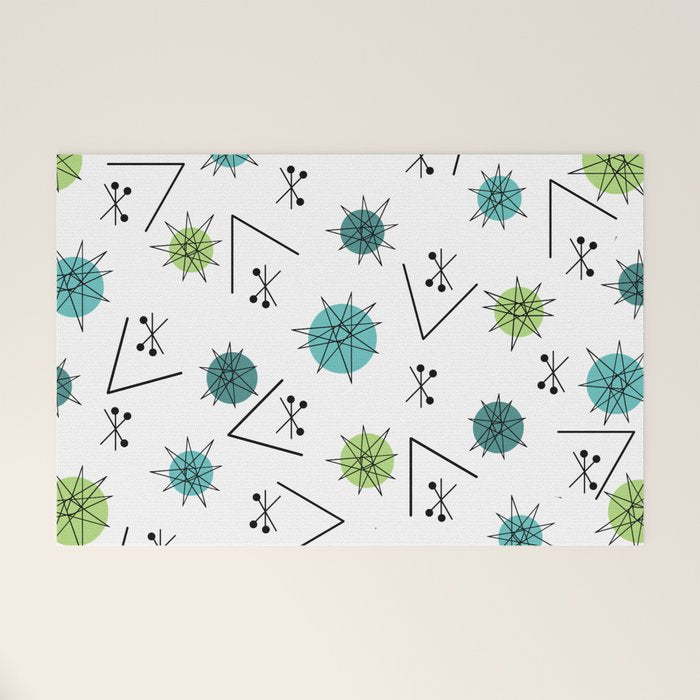 Mid Century Modern Sputnik Starburst Planets 9 Welcome Mat Gallery Image 1