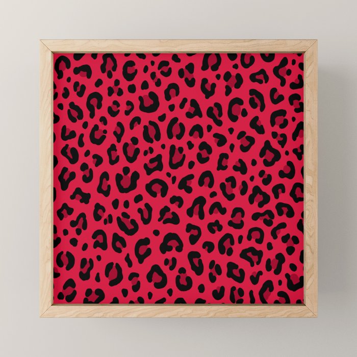 RED LEOPARD PRINT â Cherry Red | Collection : Punk Rock Animal Prints | Mini Art Print Gallery Image 1