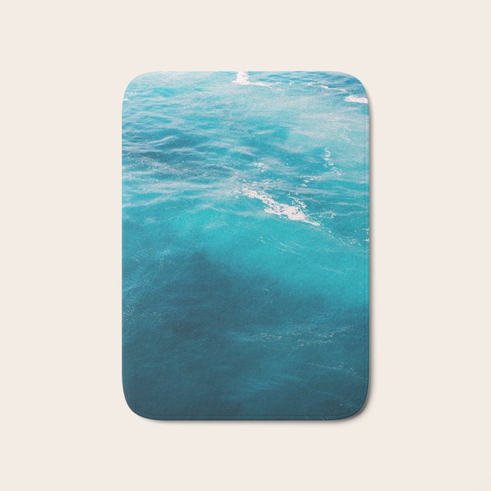 Mediterranean Sea - Blue Waves - Ocean Water - Nature Photography Bath Mat Gallery Image 1