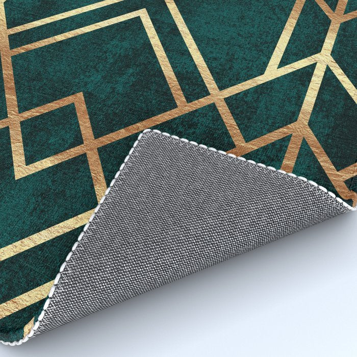 Dark Teal Geo Rug Gallery Image 4