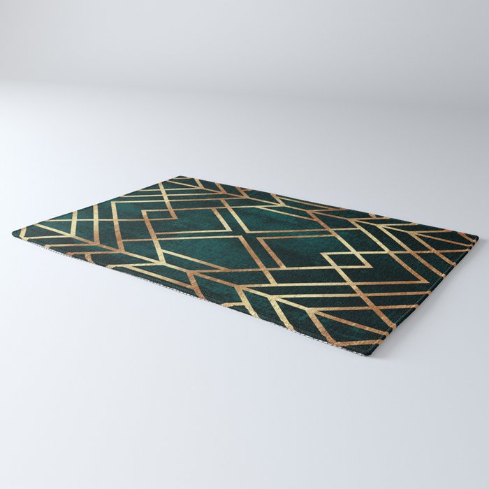 Dark Teal Geo Rug Gallery Image 3