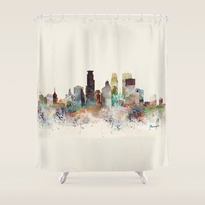 minneapolis minnesota skyline Shower Curtain Gallery Image 1