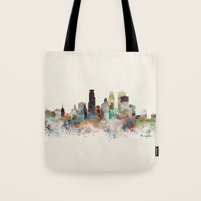 minneapolis minnesota skyline Tote Bag Gallery Image 1