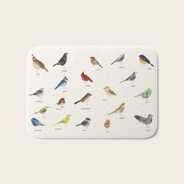 little nature birds Bath Mat Gallery Image 1