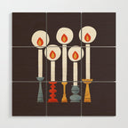 Festive Retro Candles Wood Wall Art Gallery Image 1