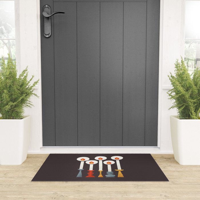 Festive Retro Candles Welcome Mat Gallery Image 3