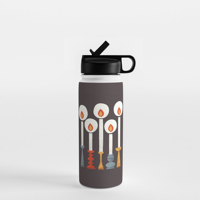 Festive Retro Candles Water Bottle Gallery Image 1