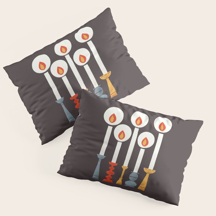 Festive Retro Candles Pillow Sham Gallery Image 3