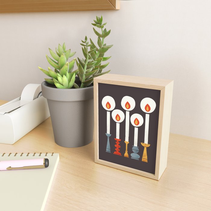 Festive Retro Candles Mini Art Print Gallery Image 2