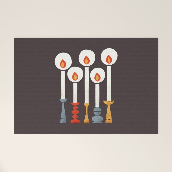 Festive Retro Candles Welcome Mat Gallery Image 1