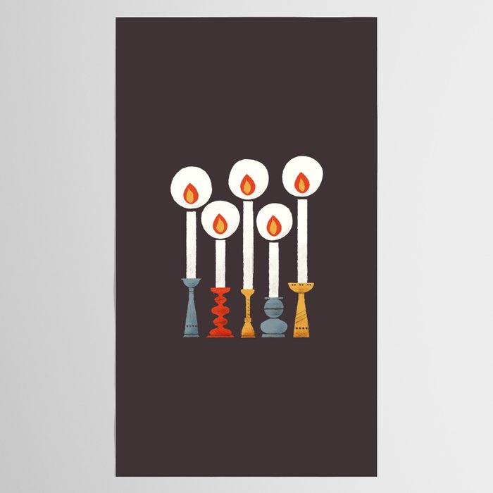 Festive Retro Candles Tablecloth Gallery Image 2