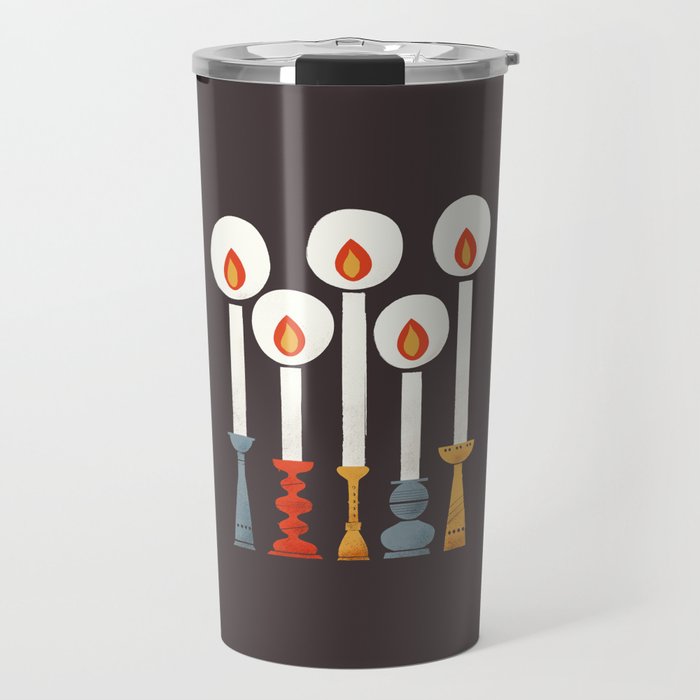 Festive Retro Candles Travel Mug Gallery Image 1