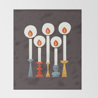 Festive Retro Candles Throw Blanket Gallery Image 2