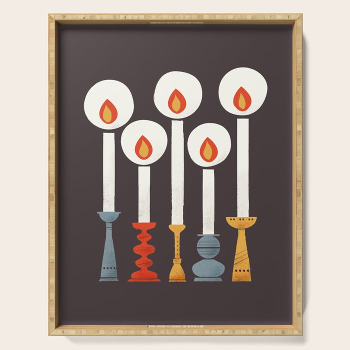 Festive Retro Candles Serving Tray Gallery Image 1