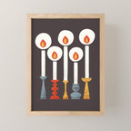 Festive Retro Candles Mini Art Print Gallery Image 1