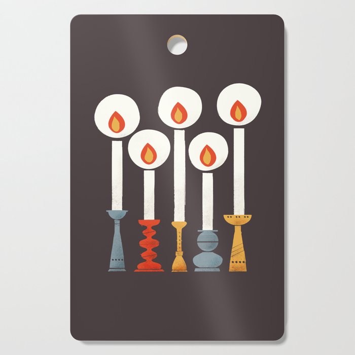 Festive Retro Candles Cutting Board Gallery Image 1