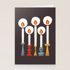 Festive Retro Candles Stationery Card Gallery Image 2