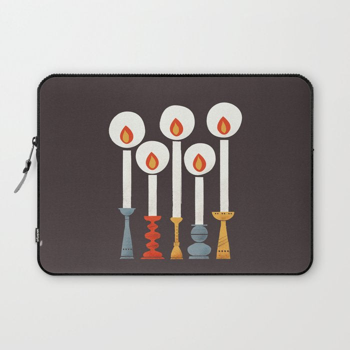 Festive Retro Candles Laptop Sleeve Gallery Image 1