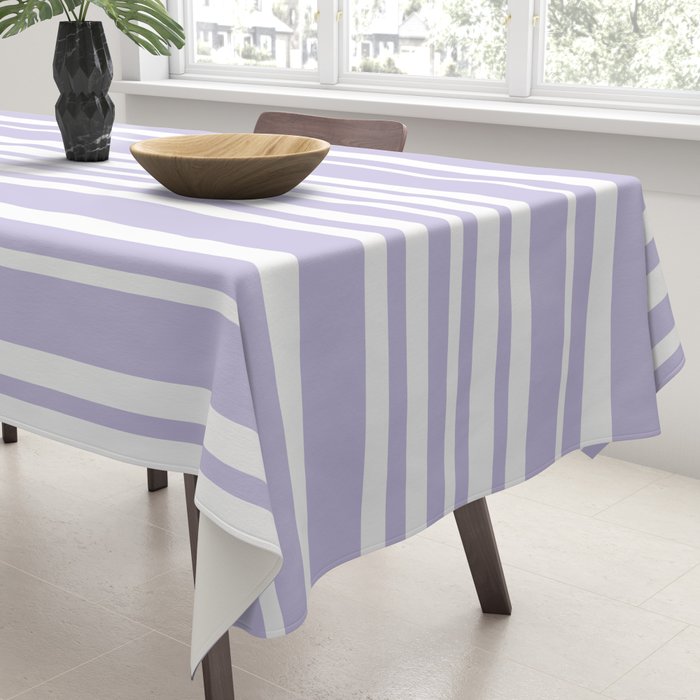 Classic Stripes XXVIII - Lilac Purple Tablecloth Gallery Image 3