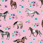 Horses & Flowers, Pink Pattern, Horse Illustration, Little Girls Room, Watercolor Coffee Mug Gallery Image 2