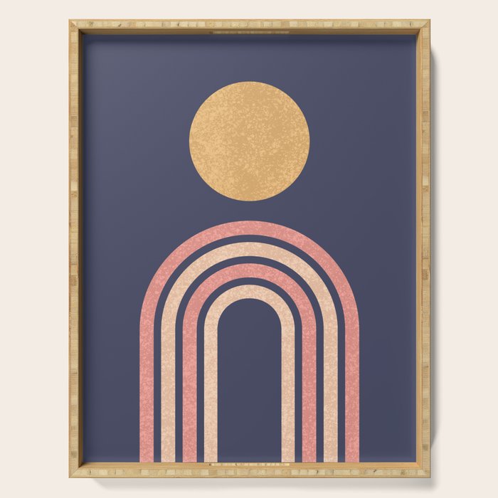 Mid century modern - indigo Serving Tray Gallery Image 1