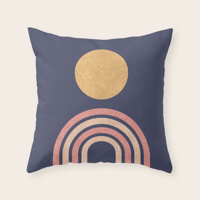 Mid century modern - indigo Throw Pillow Gallery Image 6