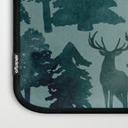 The Wild North, Wildlife, Blue Silhouette Forest and Animal Print Laptop Sleeve Gallery Image 3