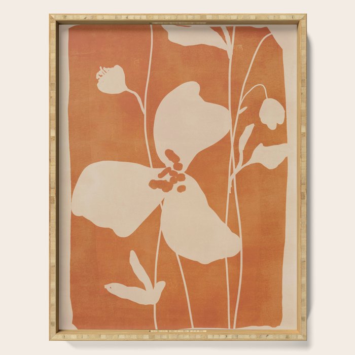 Abstract Minimal Flowers 4 Serving Tray Gallery Image 1