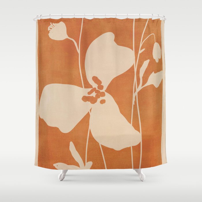 Abstract Minimal Flowers 4 Shower Curtain Gallery Image 1