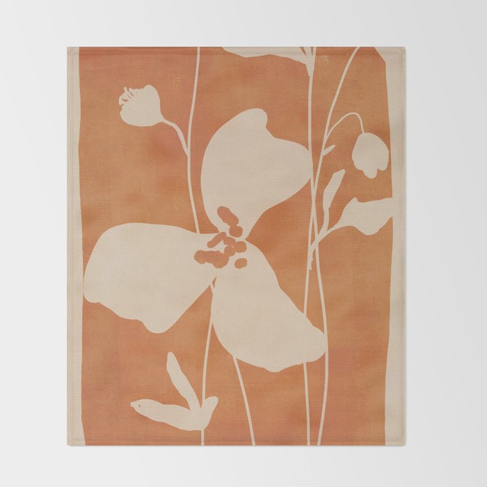Abstract Minimal Flowers 4 Throw Blanket Gallery Image 2