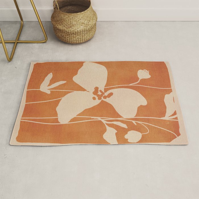 Abstract Minimal Flowers 4 Rug Gallery Image 1