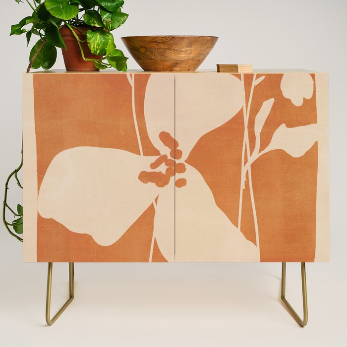 Abstract Minimal Flowers 4 Credenza Gallery Image 1