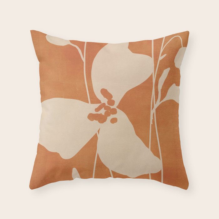 Abstract Minimal Flowers 4 Throw Pillow Gallery Image 1